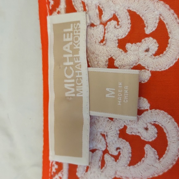 Michael Kors Long Sleeved Orange Embroidered Tunic/Cover Up Size Medium - Picture 6 of 15